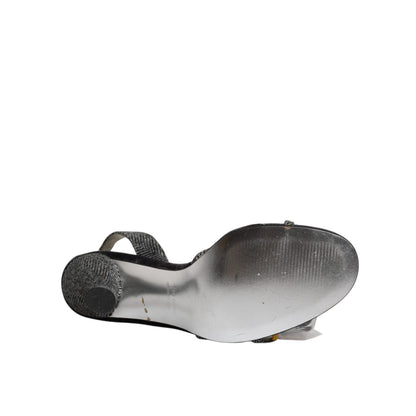 Dolce & Gabbana Black Chevron High Heels Sandals Shoes