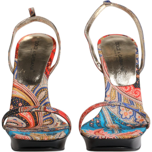 Dolce & Gabbana Multicolor Floral High Heels Sandals Shoes