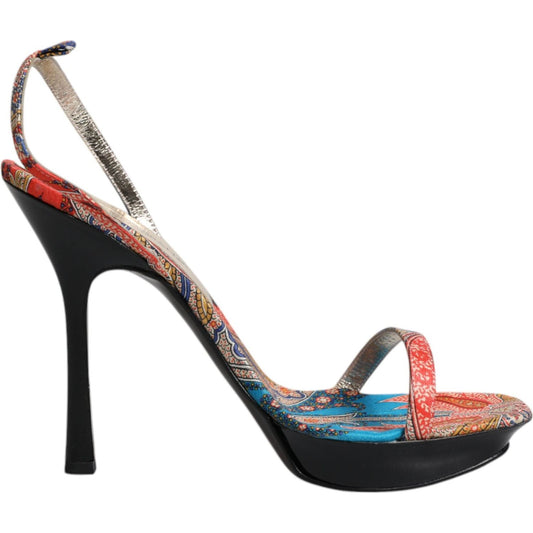 Dolce & Gabbana Multicolor Floral High Heels Sandals Shoes