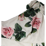 Dolce & Gabbana White Floral Silk One Shoulder Midi Dress DR81492-48