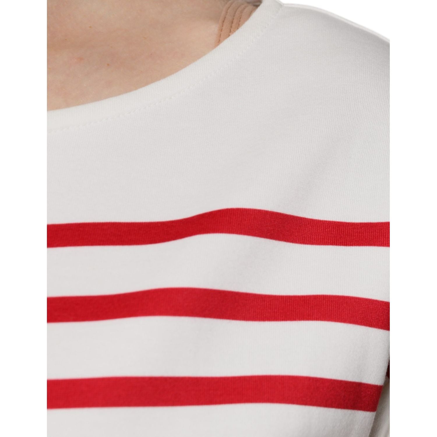 Dolce & Gabbana White Red Stripes Cotton Long Sleeves Top