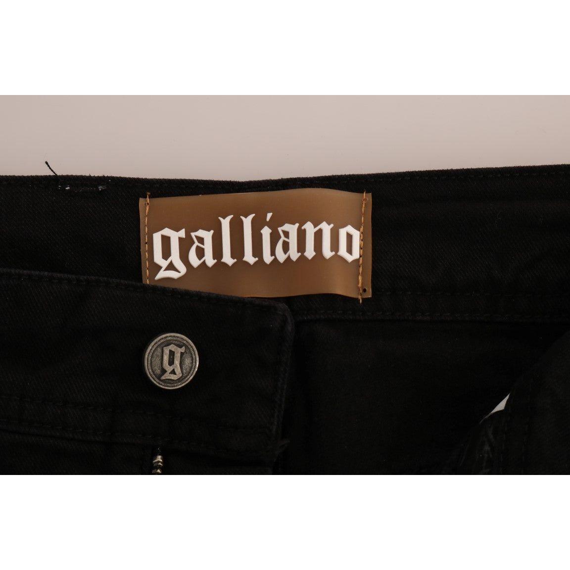 John Galliano Black Cotton Denim Stretch Regular Fit Jeans BYX1173-2