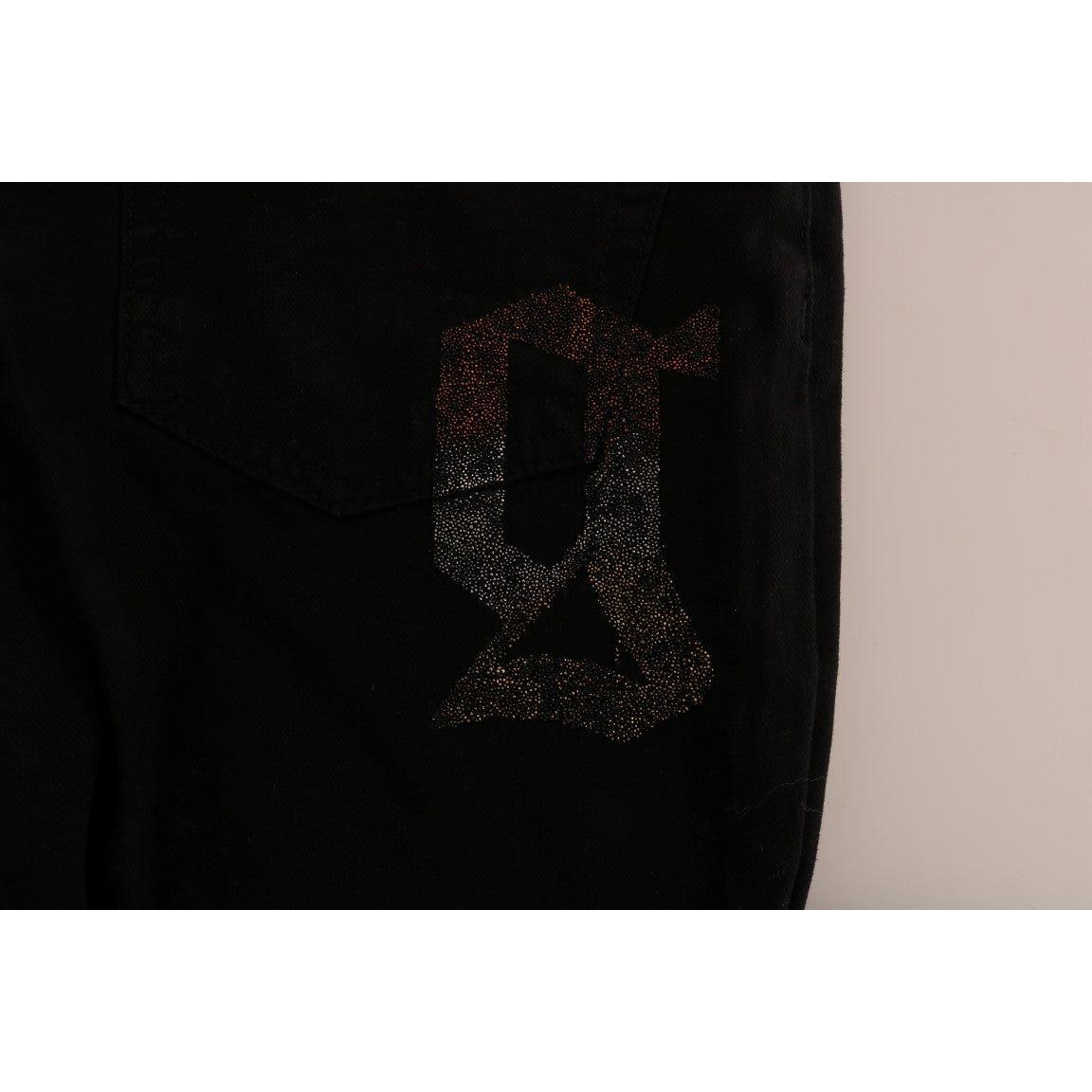 John Galliano Black Cotton Denim Stretch Regular Fit Jeans Jeans & Pants