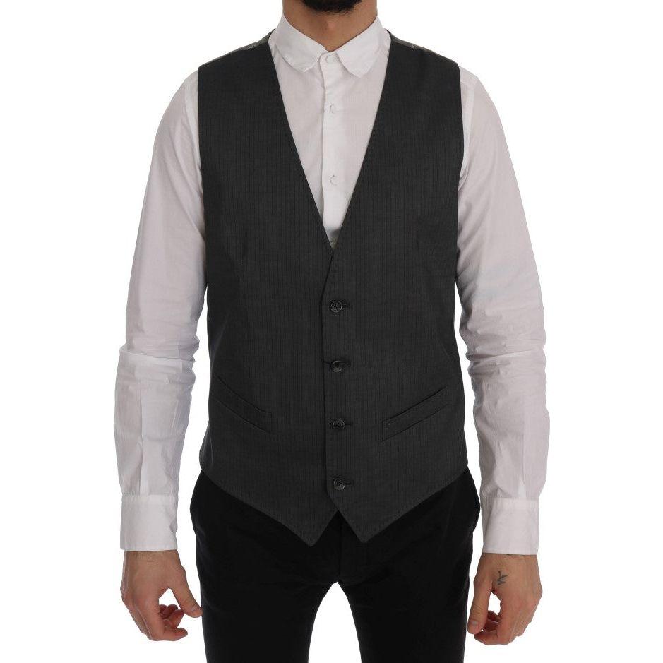Dolce & Gabbana Gray STAFF Cotton Rayon Vest SIG60333-2