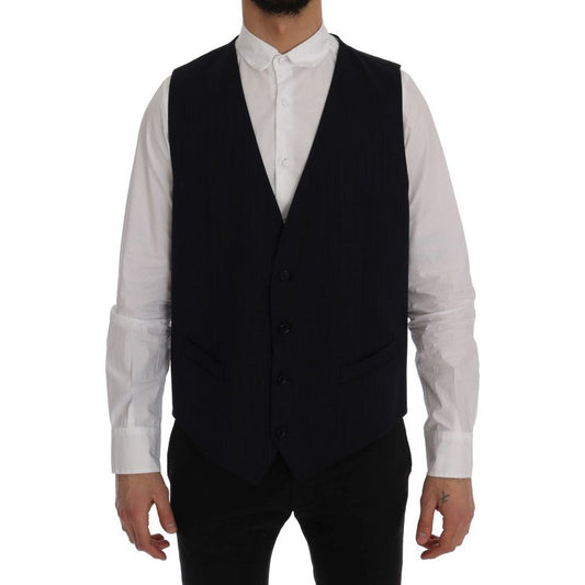 Dolce & Gabbana Blue STAFF Wool Stretch Vest SIG60367-1