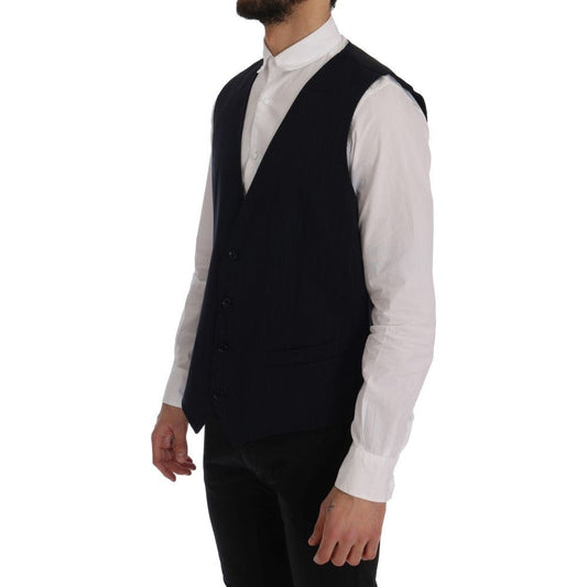 Dolce & Gabbana Blue STAFF Wool Stretch Vest SIG60367-1