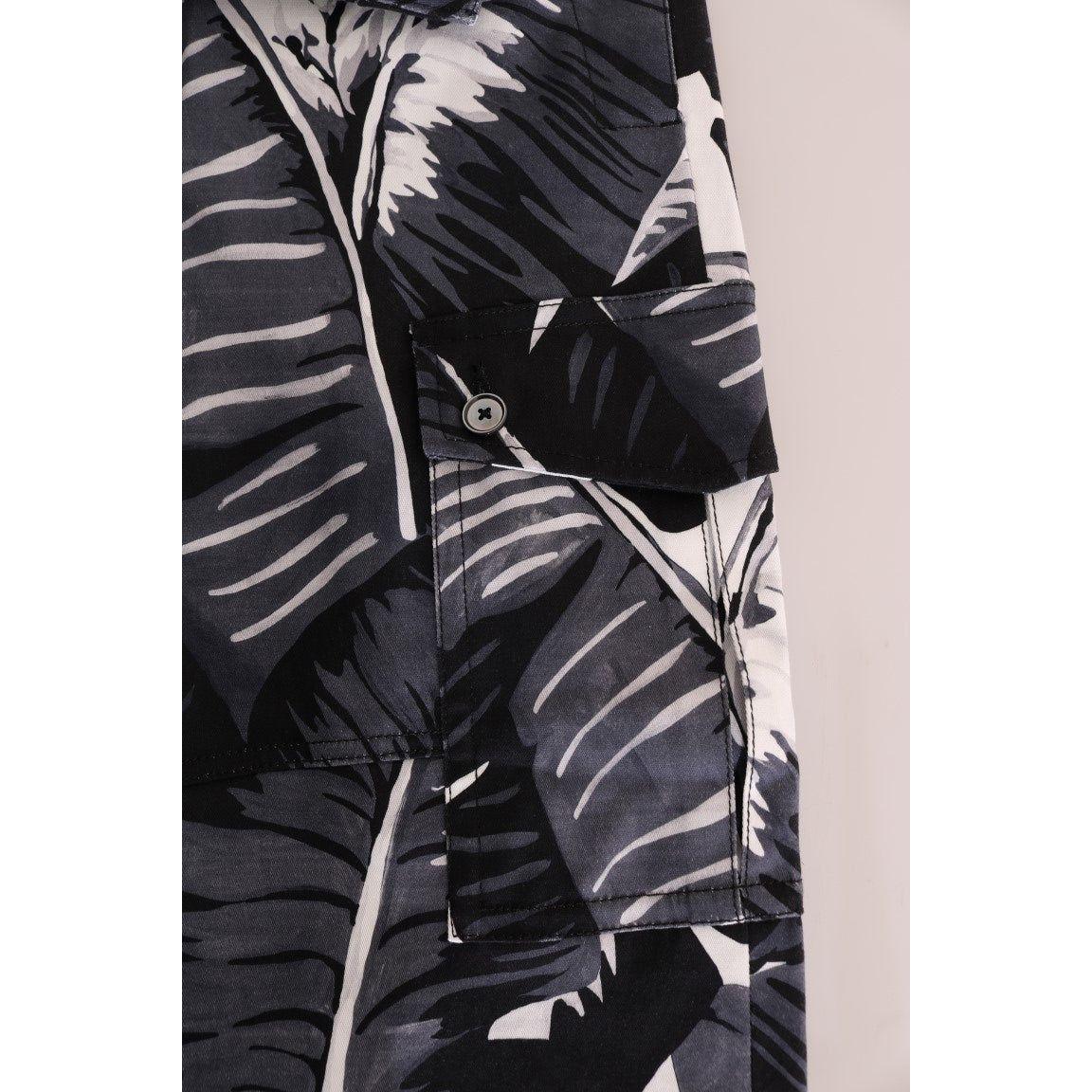 Dolce & Gabbana Gray Banana Leaf Cotton Pants PAN60809-2