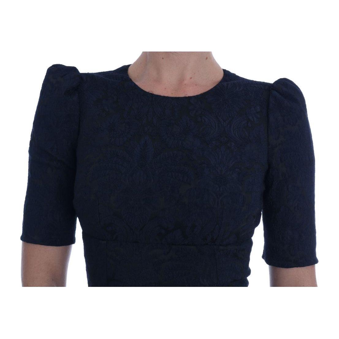 Dolce & Gabbana Black Blue Flare Mini Dress DR1359-1