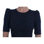 Dolce & Gabbana Black Blue Flare Mini Dress DR1359-1