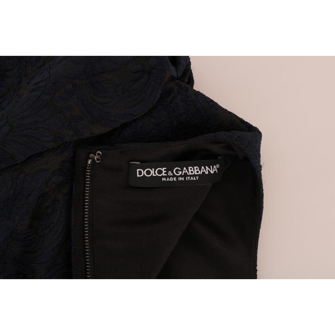 Dolce & Gabbana Black Blue Flare Mini Dress DR1359-1