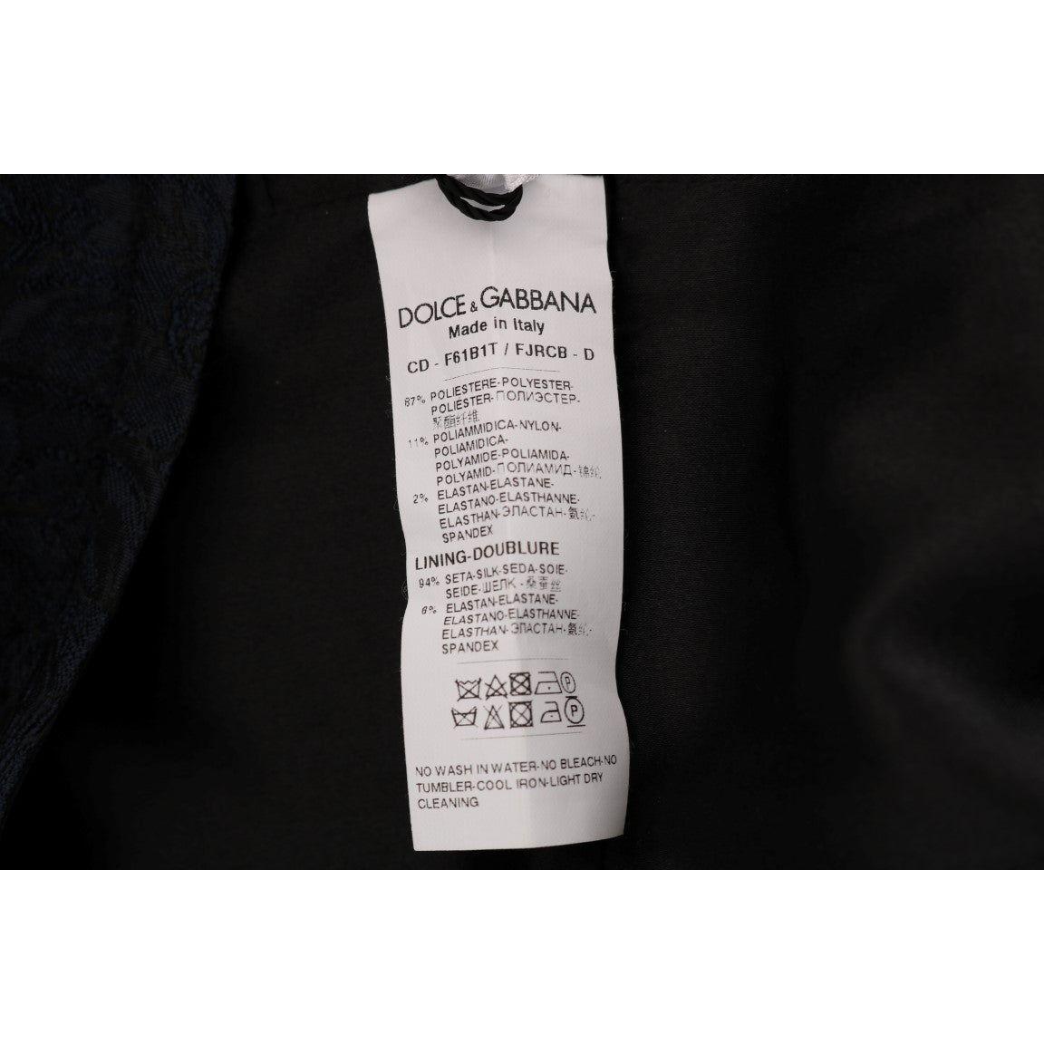 Dolce & Gabbana Black Blue Flare Mini Dress DR1359-1