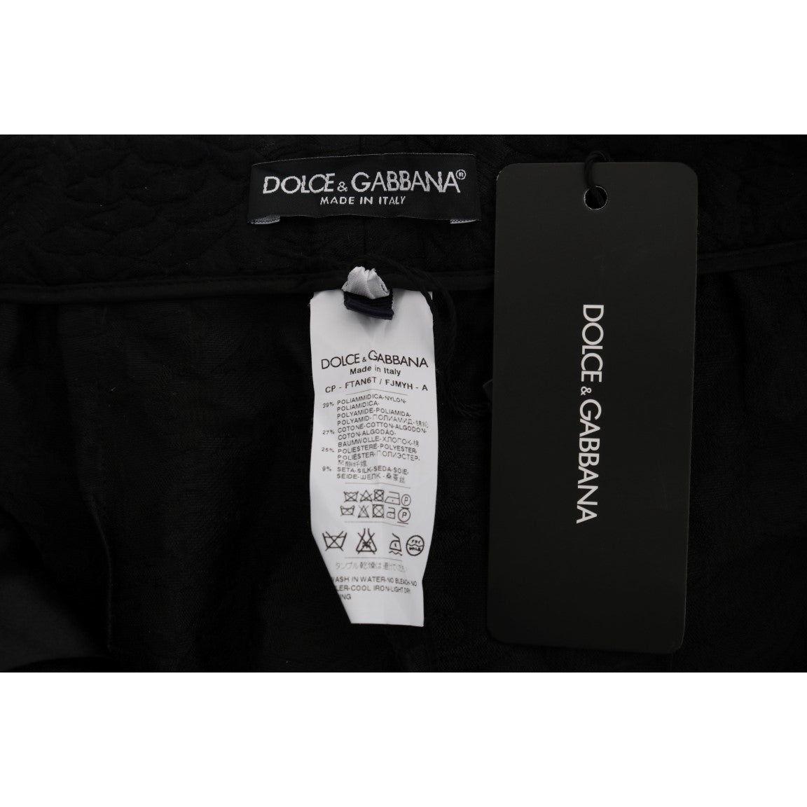 Dolce & Gabbana Black Brocade High Waist Capri Shorts BYX1226-5