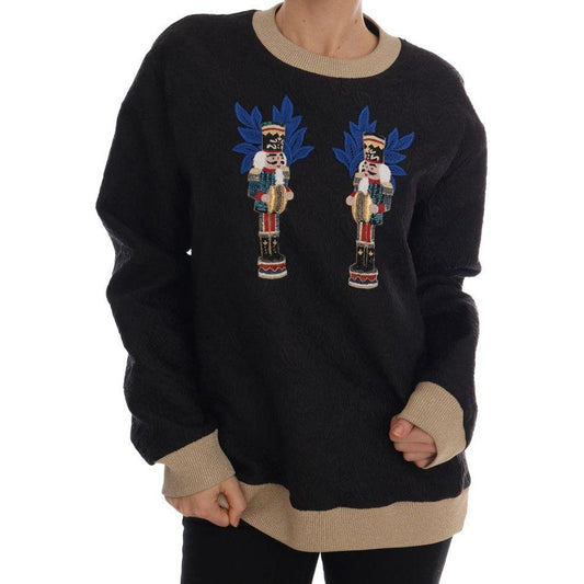 Dolce & Gabbana Black Fairy Tale Brocade Zipper Sweater TSH1744-1