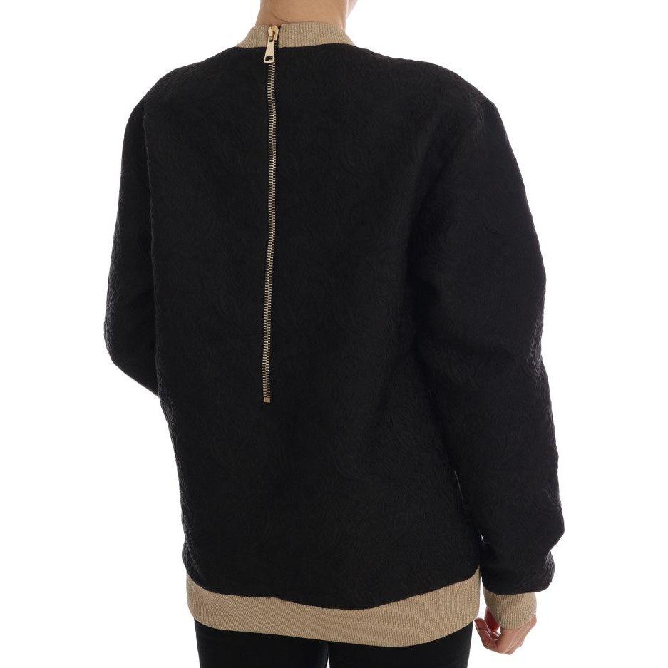 迷人亮片黑色锦缎毛衣