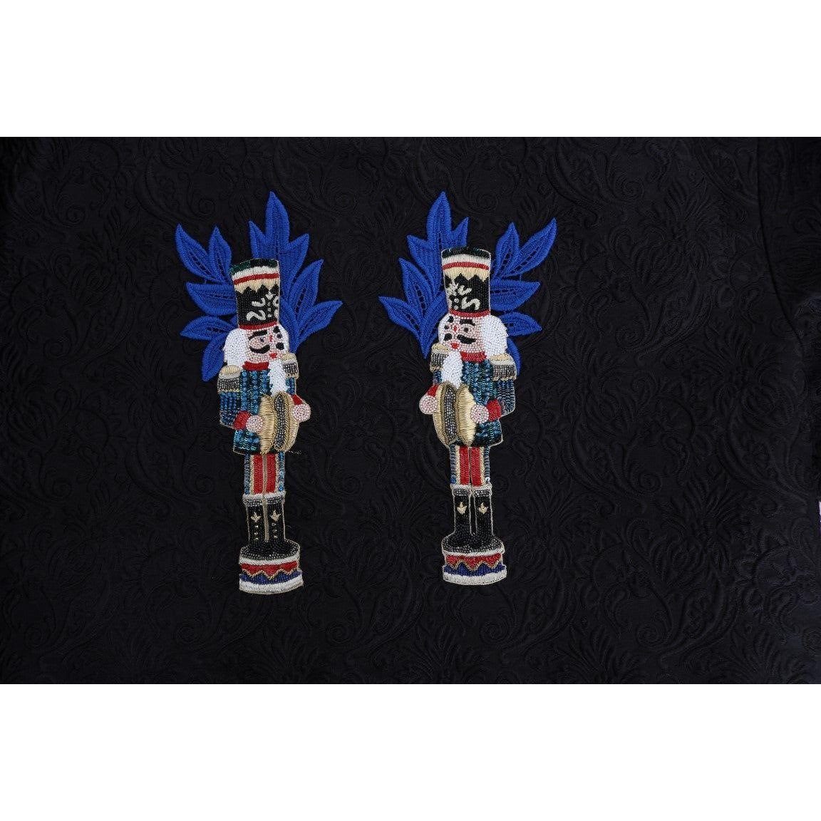 迷人亮片黑色锦缎毛衣