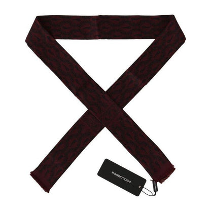 Dolce & Gabbana Bordeaux Silk Crown Chili Scarf Silk Scarves