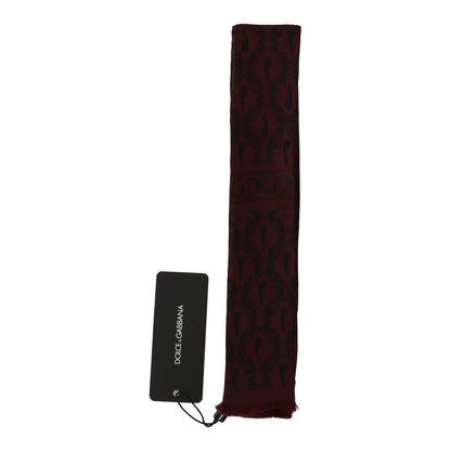 Dolce & Gabbana Bordeaux Silk Crown Chili Scarf Silk Scarves