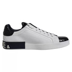 Dolce & Gabbana White Leather Logo Portofino Sneaker Shoes MV6516-43