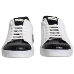 Dolce & Gabbana White Leather Logo Portofino Sneaker Shoes MV6516-43