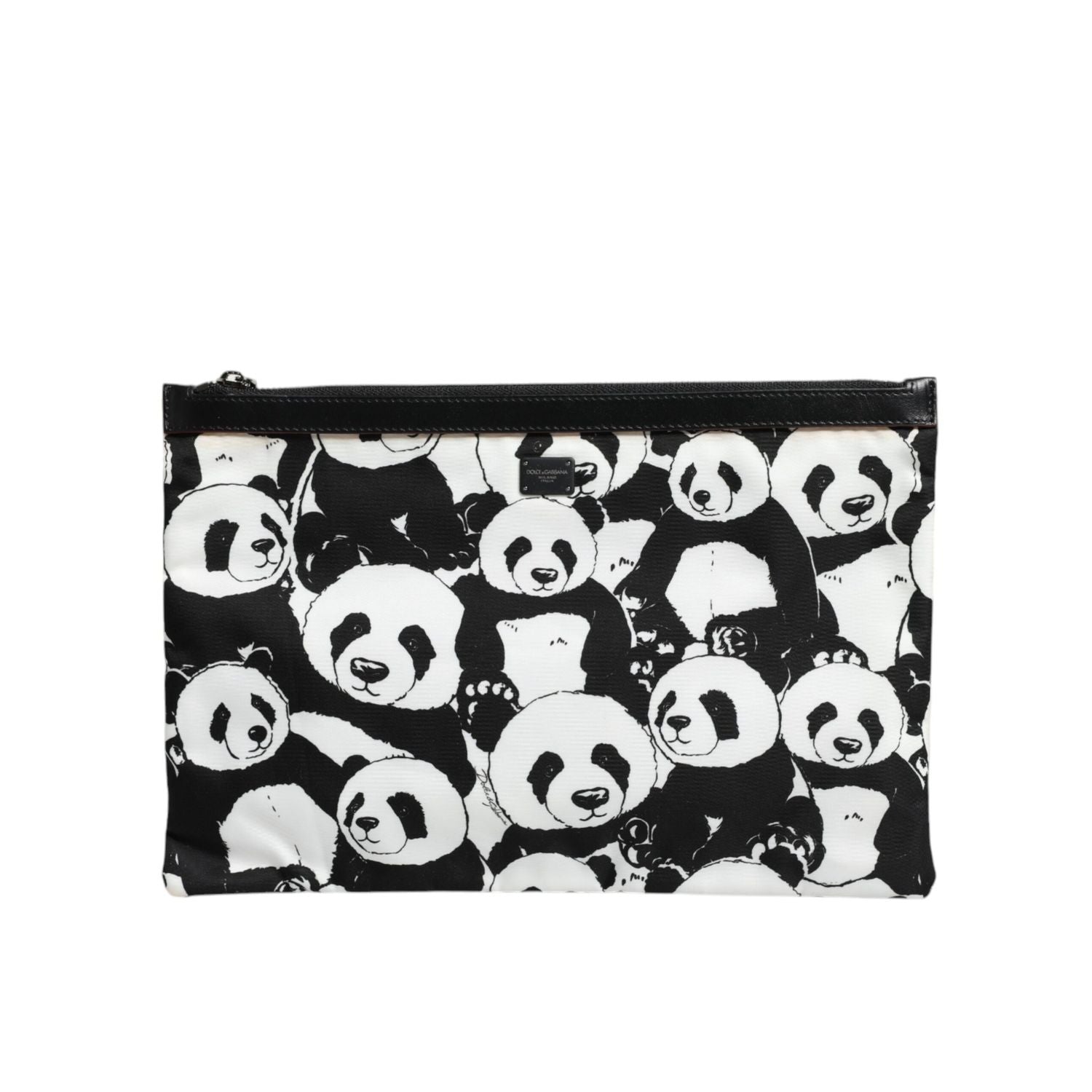 Dolce & Gabbana Black White Panda Pattern Clutch Pouch Bag