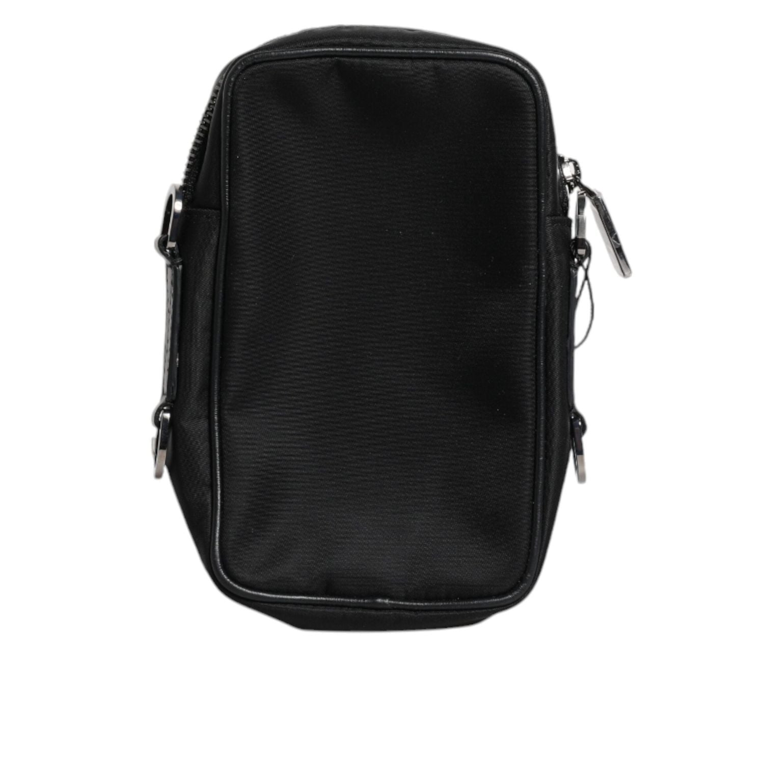 Front view with bag zipped and handles upright.
