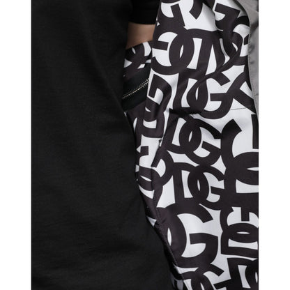 Dolce & Gabbana Gray Polyester Hooded Men Full Zip Jacket