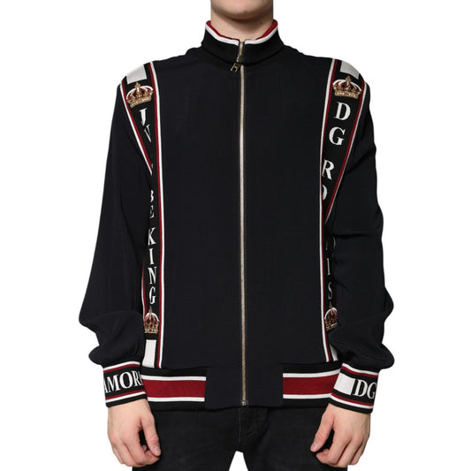 Dolce & Gabbana Black DG King Full Zip Sweatshirt Sweater TSH7908-52