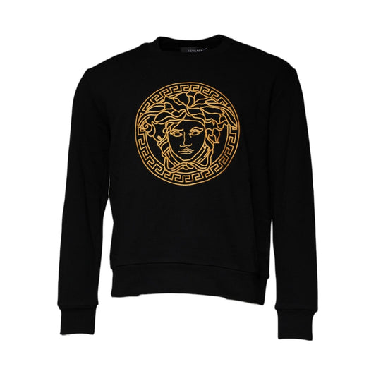 Versace Black Medusa Embroidery Crew Neck Pullover Sweater TSH87190-40