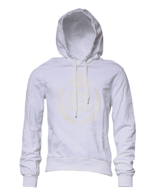 Dolce & Gabbana White Logo Hooded Pullover Sweatshirt Sweater TSH87357-46