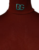 Dolce & Gabbana Red Cotton Turtleneck Men Pullover Sweater TSH87494-46