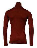 Dolce & Gabbana Red Cotton Turtleneck Men Pullover Sweater TSH87494-46