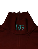 Dolce & Gabbana Red Cotton Turtleneck Men Pullover Sweater TSH87494-46