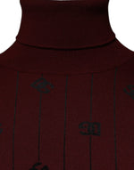 Dolce & Gabbana Maroon Monogram Turtleneck Pullover Sweater TSH87528-48