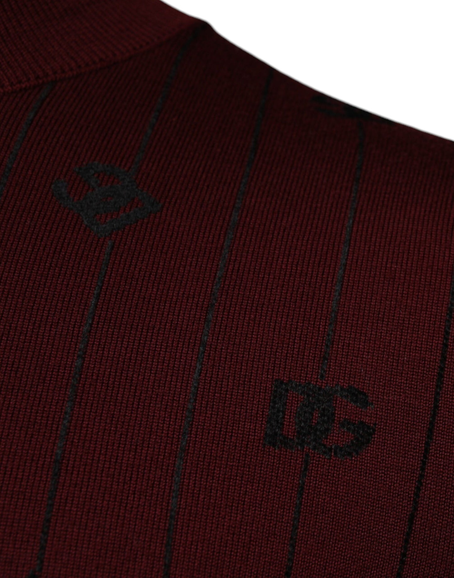Dolce & Gabbana Maroon Monogram Turtleneck Pullover Sweater TSH87528-48