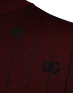 Dolce & Gabbana Maroon Monogram Turtleneck Pullover Sweater TSH87528-48