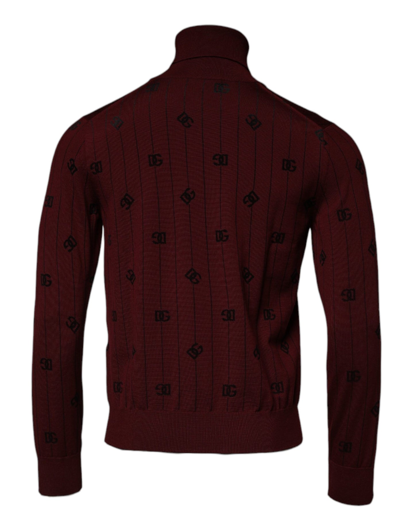 Dolce & Gabbana Maroon Monogram Turtleneck Pullover Sweater TSH87528-48