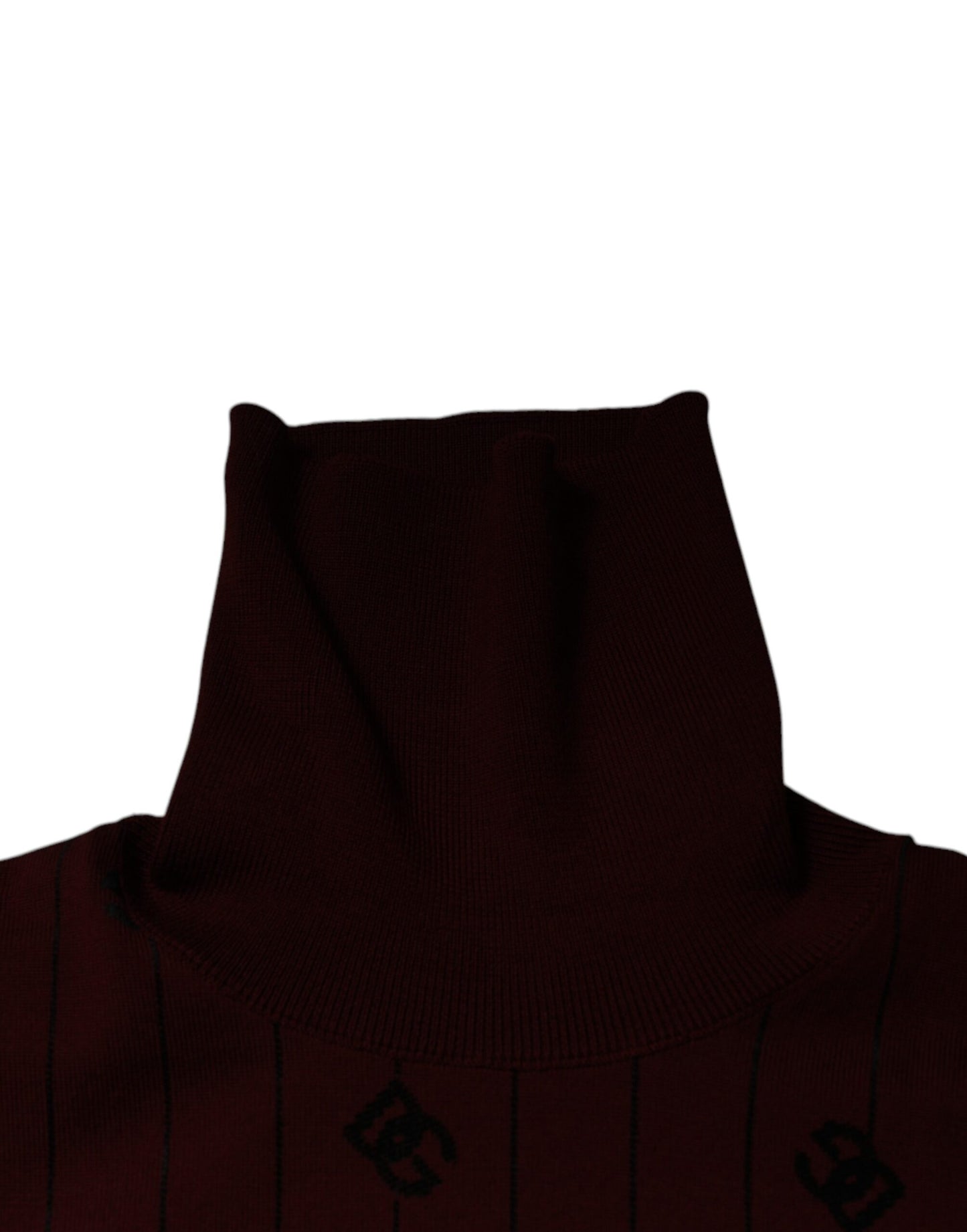 Dolce & Gabbana Maroon Monogram Turtleneck Pullover Sweater TSH87528-48