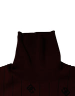 Dolce & Gabbana Maroon Monogram Turtleneck Pullover Sweater TSH87528-48