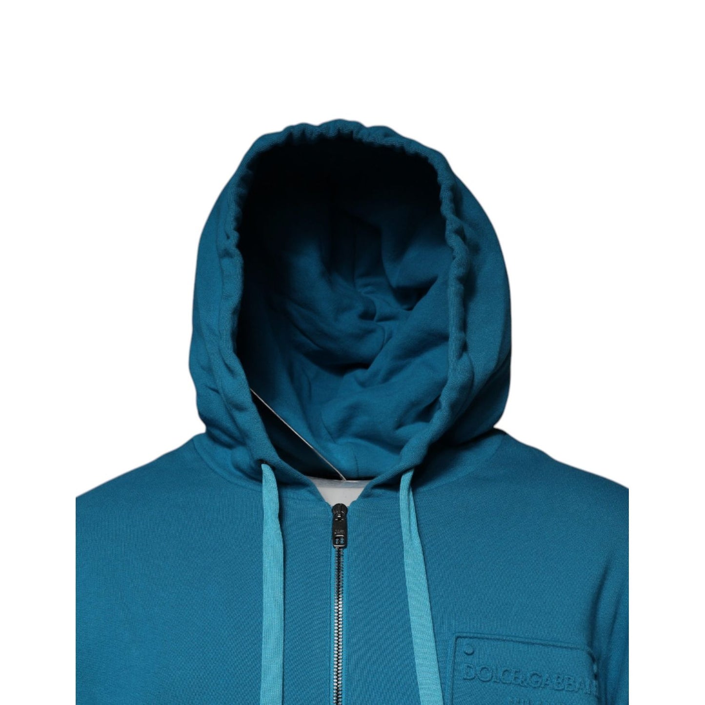 Dolce & Gabbana Blue Logo Cotton Hooded Sweatshirt Sweater