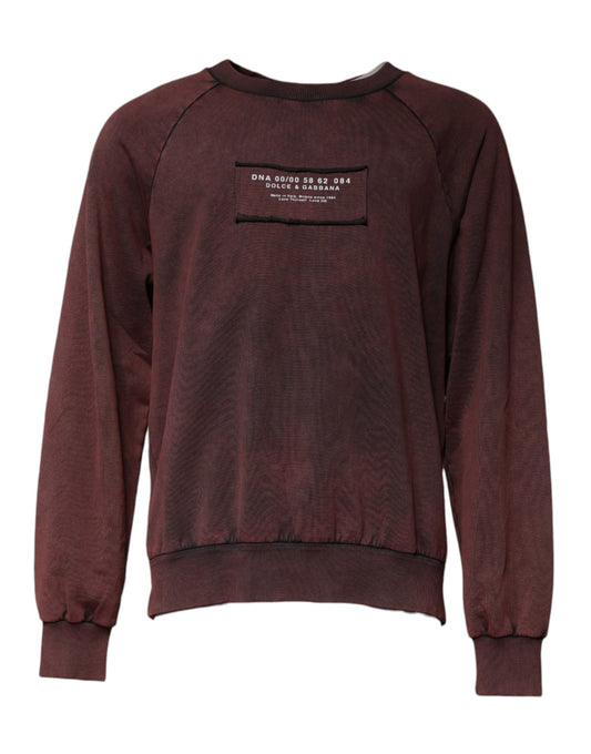 Dolce & Gabbana Brown Logo Cotton Crew Neck Pullover Sweater TSH87571-48