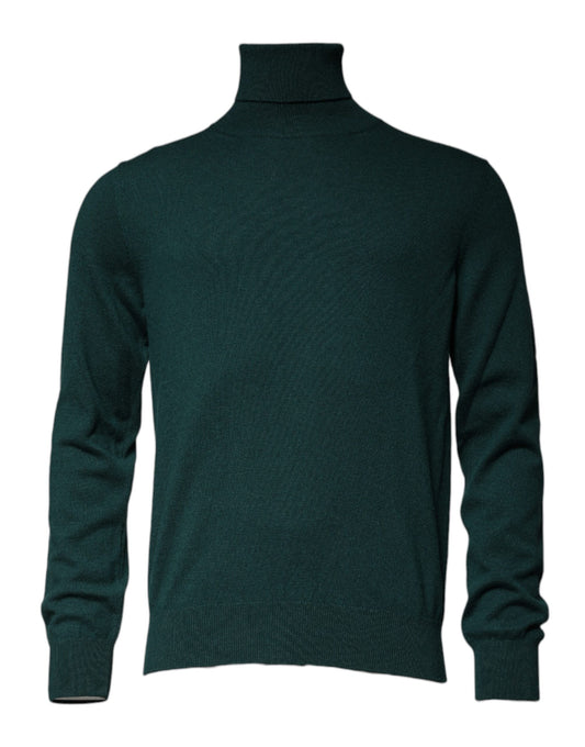 Dolce & Gabbana Green Cashmere Turtleneck Men Pullover Sweater TSH87580-50
