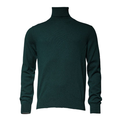Dolce & Gabbana Green Cashmere Turtleneck Men Pullover Sweater