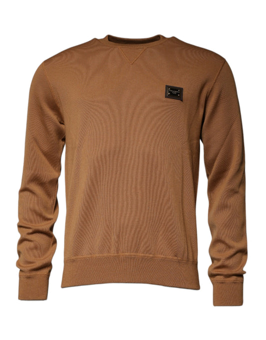 Dolce & Gabbana Brown Logo Plaque Crew Neck Pullover Sweater TSH87583-48