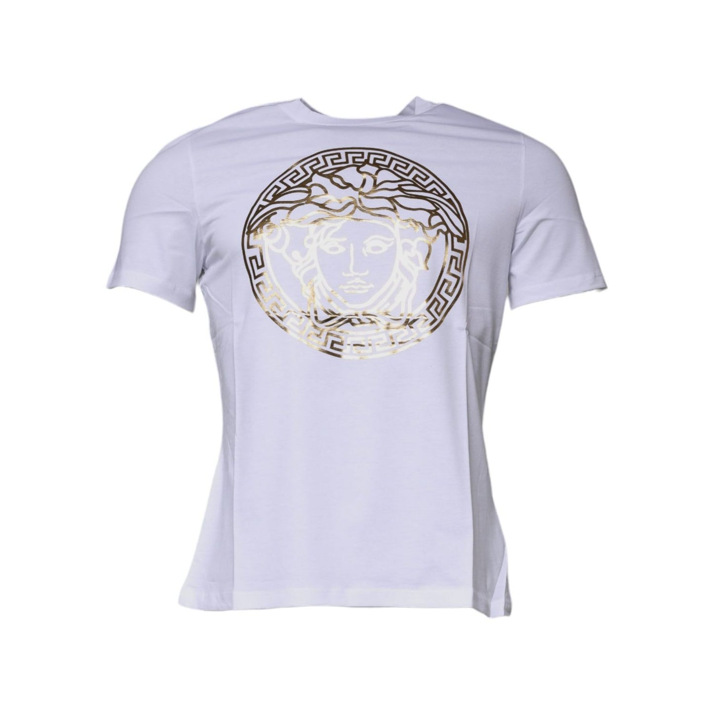 Versace White Medusa Print Cotton Crew Neck T-shirt