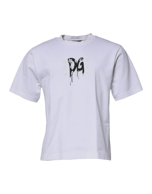 Dolce & Gabbana White DG Logo Crew Neck Short Sleeve T-shirt TSH87259-44