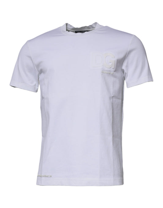 Dolce & Gabbana White DG Logo Crew Neck Short Sleeves T-shirt TSH87260-50