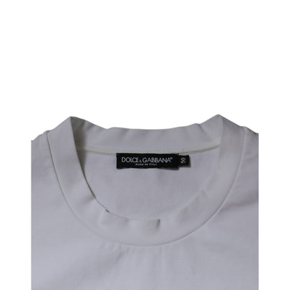 Dolce & Gabbana White DG Logo Crew Neck Short Sleeves T-shirt