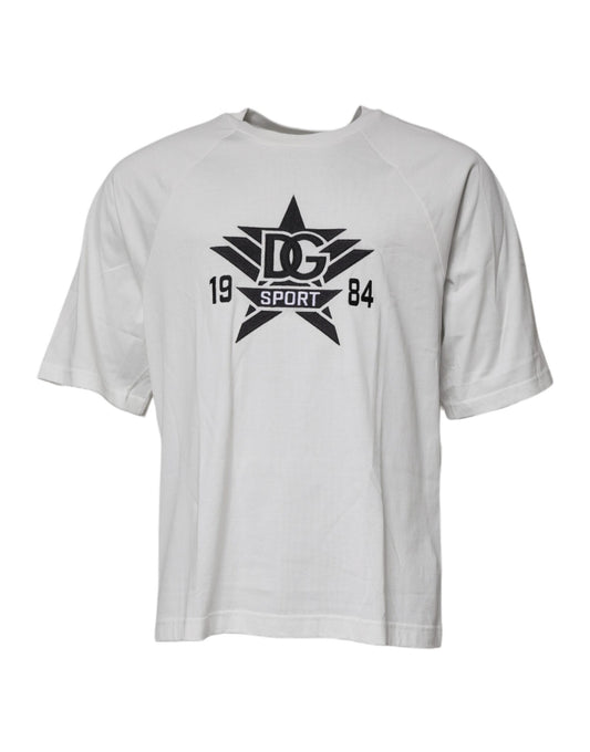 Dolce & Gabbana White DG Sport Crew Neck Short Sleeve T-shirt TSH87270-50