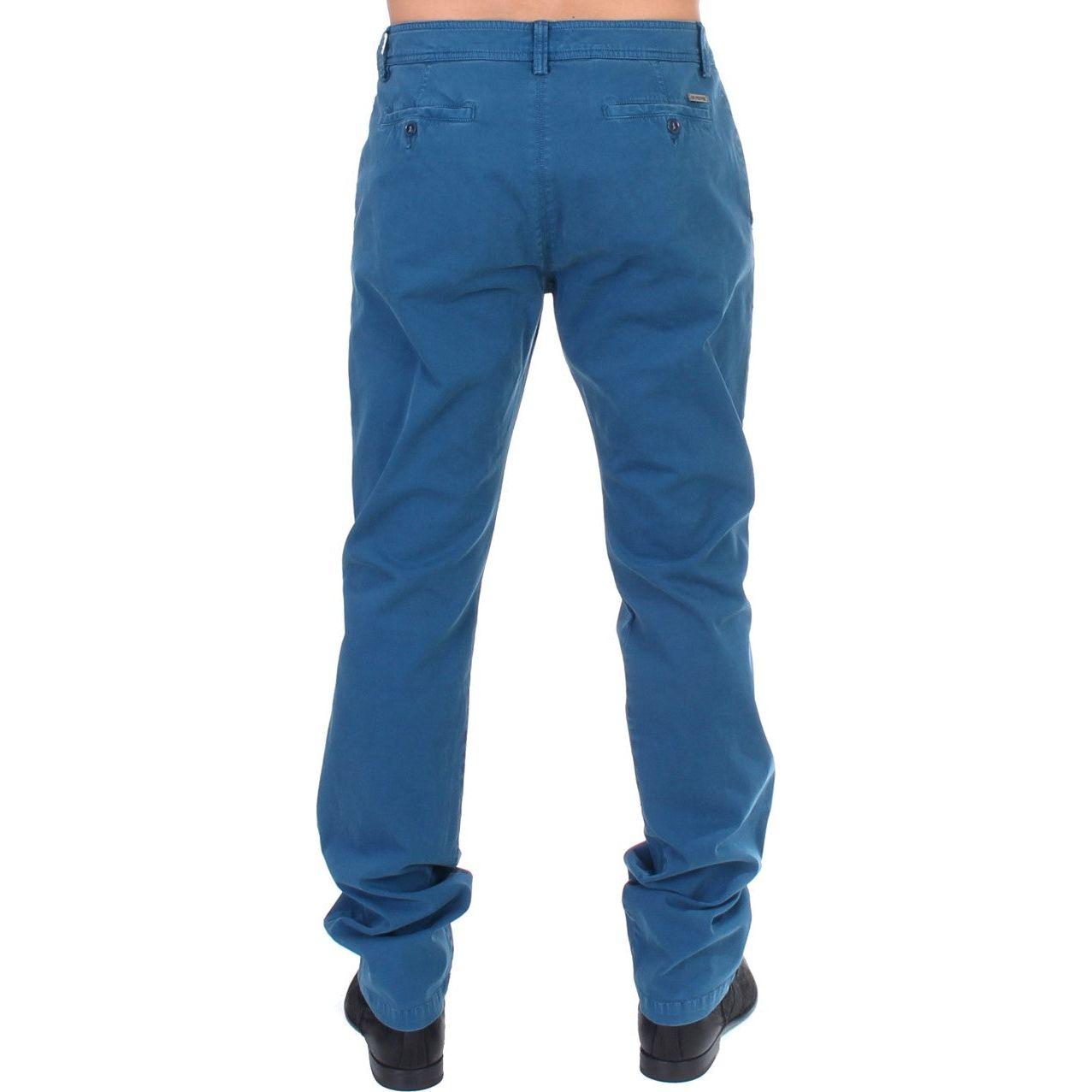 GF Ferre Blue Cotton Straight Fit Chinos SIG11032-2
