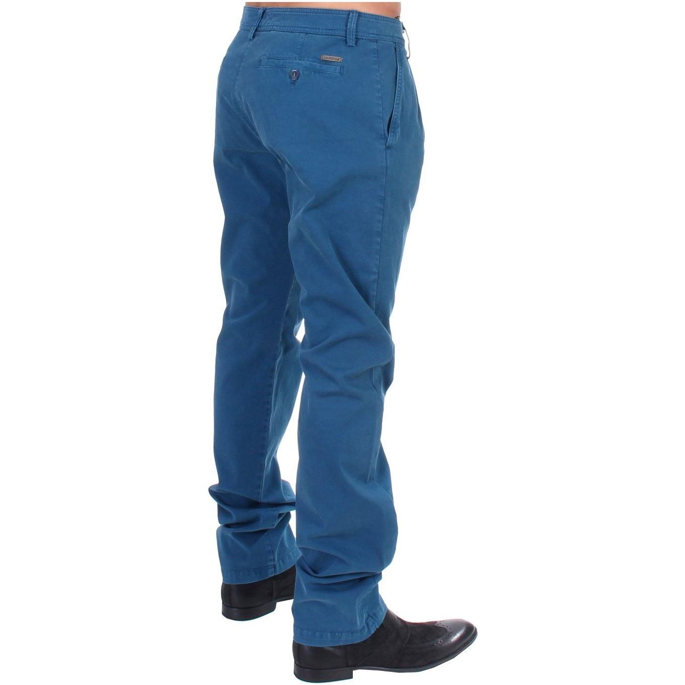 GF Ferre Blue Cotton Straight Fit Chinos SIG11032-2